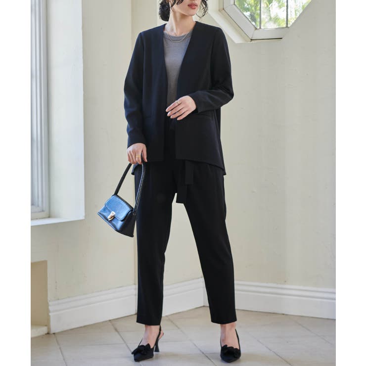 [2点セット/ウォッシャブル]フレアジャケット＆テーパードパンツセットアップ | RANAN | 詳細画像3 