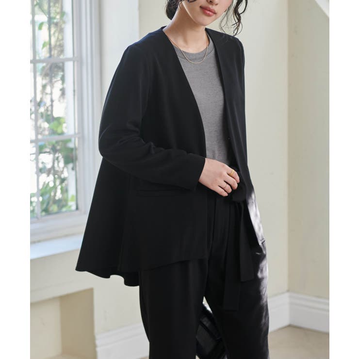 [2点セット/ウォッシャブル]フレアジャケット＆テーパードパンツセットアップ | RANAN | 詳細画像6 