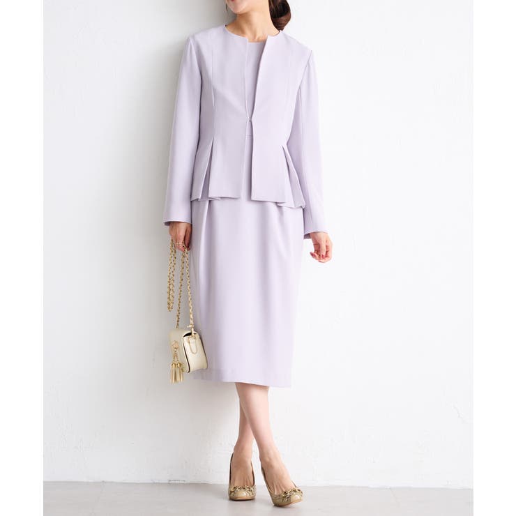 [2点SET]ペプラムジャケット＋ワンピースセットアップ | RANAN | 詳細画像2 