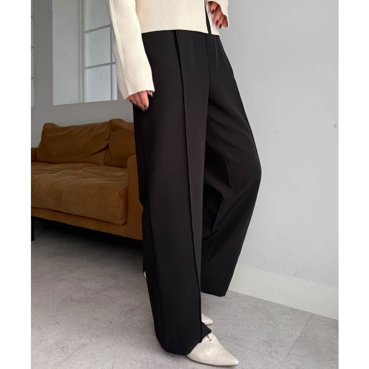 裏起毛美脚シルエットピンタックワイドパンツ | RANAN | 詳細画像1 