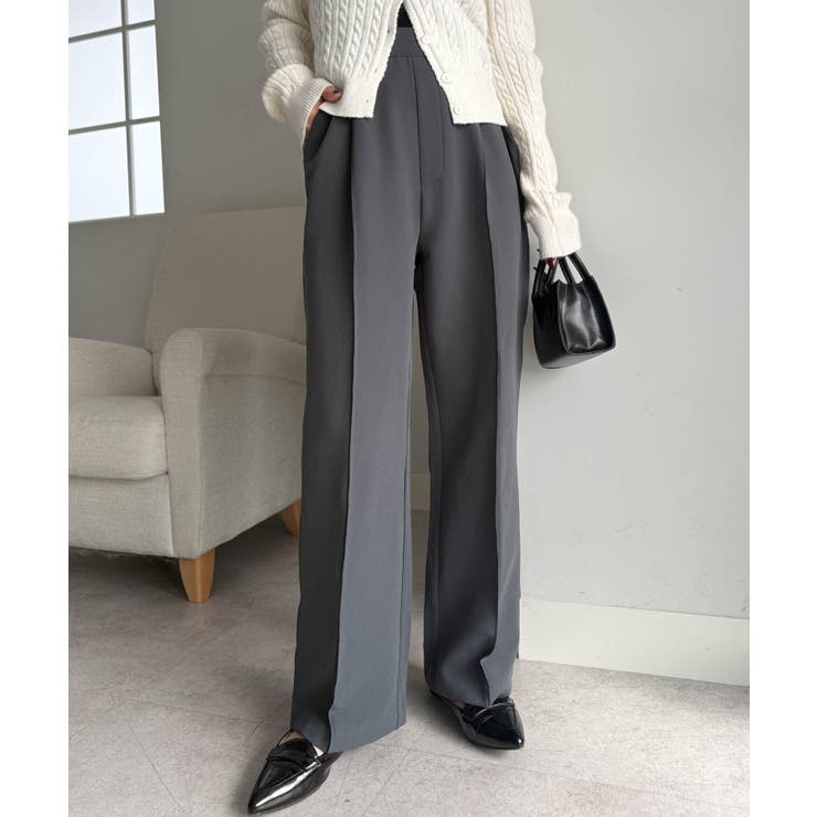 裏起毛美脚シルエットピンタックワイドパンツ | RANAN | 詳細画像10 