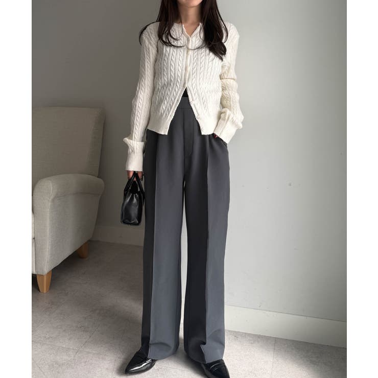 裏起毛美脚シルエットピンタックワイドパンツ | RANAN | 詳細画像11 