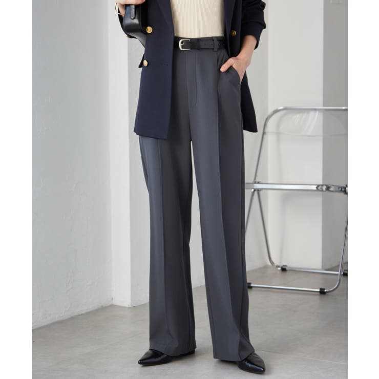 裏起毛美脚シルエットピンタックワイドパンツ | RANAN | 詳細画像12 