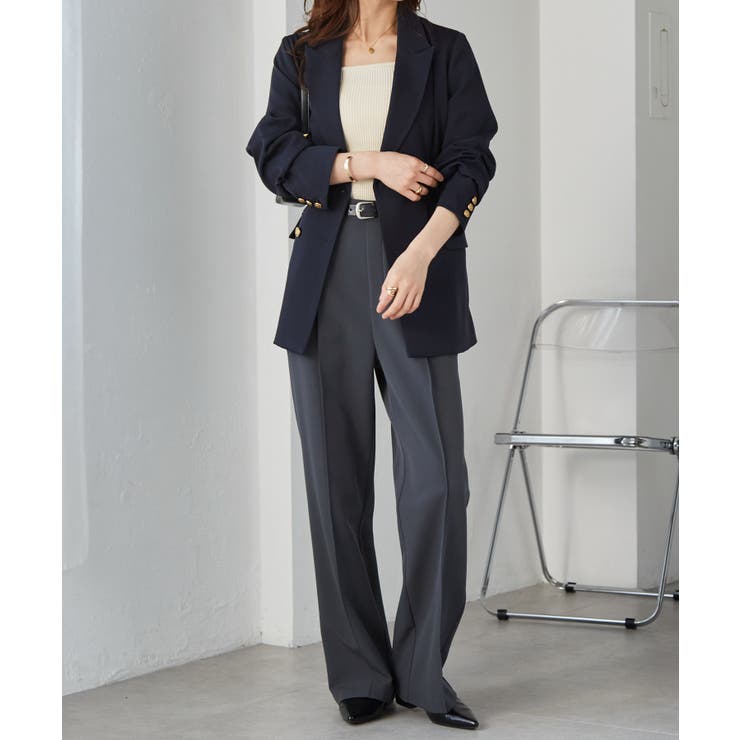 裏起毛美脚シルエットピンタックワイドパンツ | RANAN | 詳細画像13 