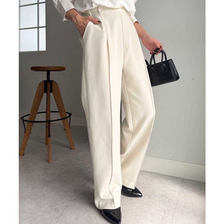 裏起毛美脚シルエットピンタックワイドパンツ | RANAN | 詳細画像15 