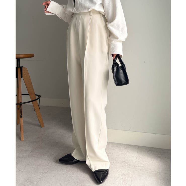 裏起毛美脚シルエットピンタックワイドパンツ | RANAN | 詳細画像16 