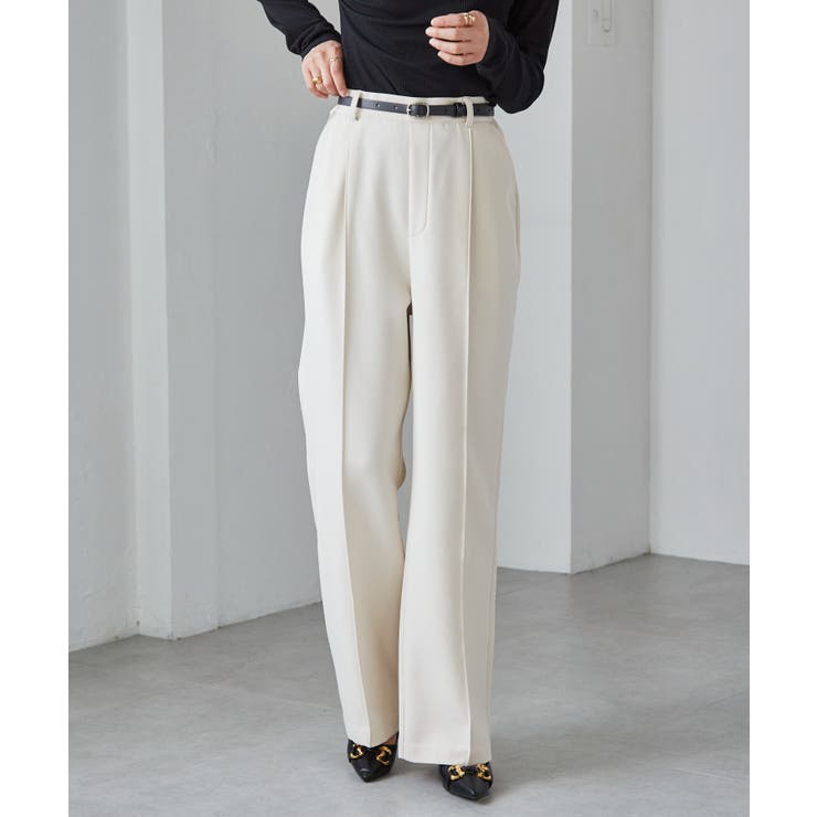 裏起毛美脚シルエットピンタックワイドパンツ | RANAN | 詳細画像18 