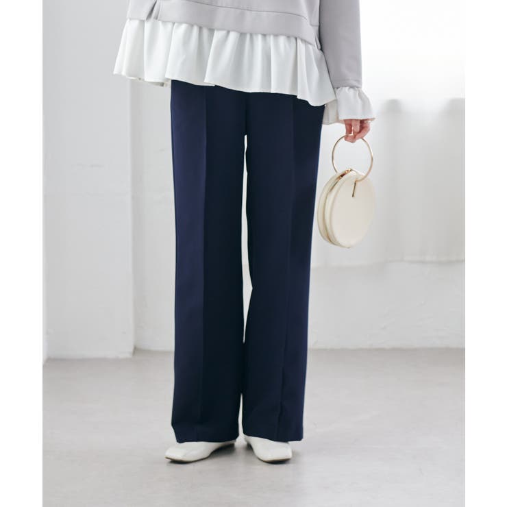 裏起毛美脚シルエットピンタックワイドパンツ | RANAN | 詳細画像25 