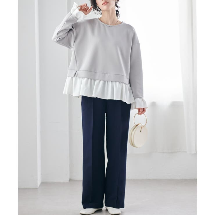 裏起毛美脚シルエットピンタックワイドパンツ | RANAN | 詳細画像28 