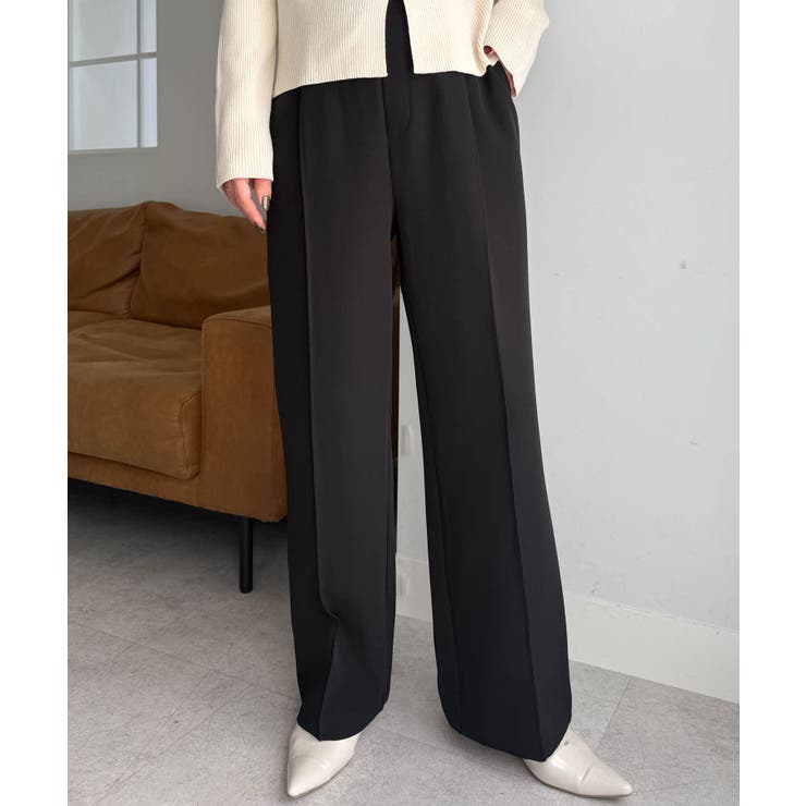 裏起毛美脚シルエットピンタックワイドパンツ | RANAN | 詳細画像3 