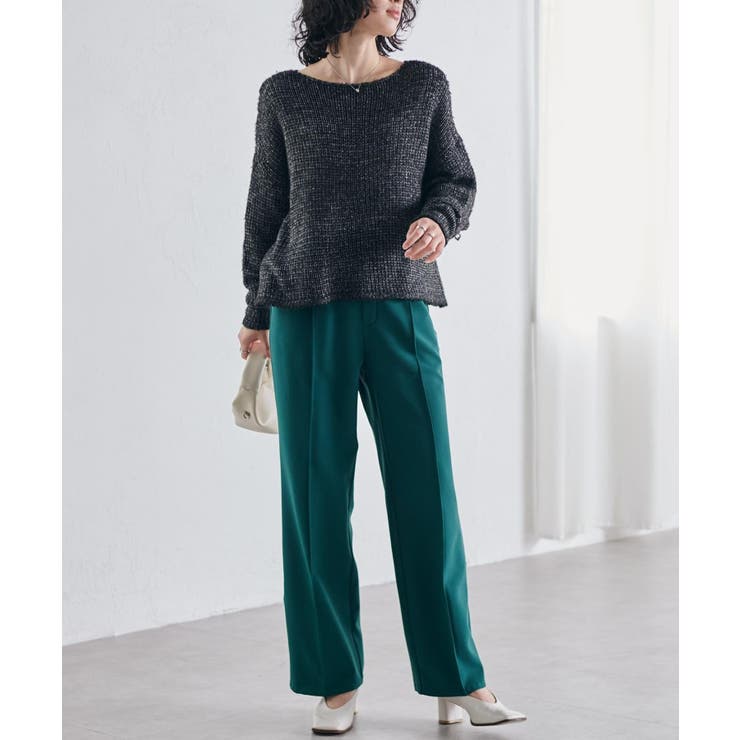 裏起毛美脚シルエットピンタックワイドパンツ | RANAN | 詳細画像32 