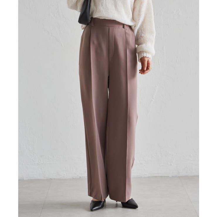 裏起毛美脚シルエットピンタックワイドパンツ | RANAN | 詳細画像35 