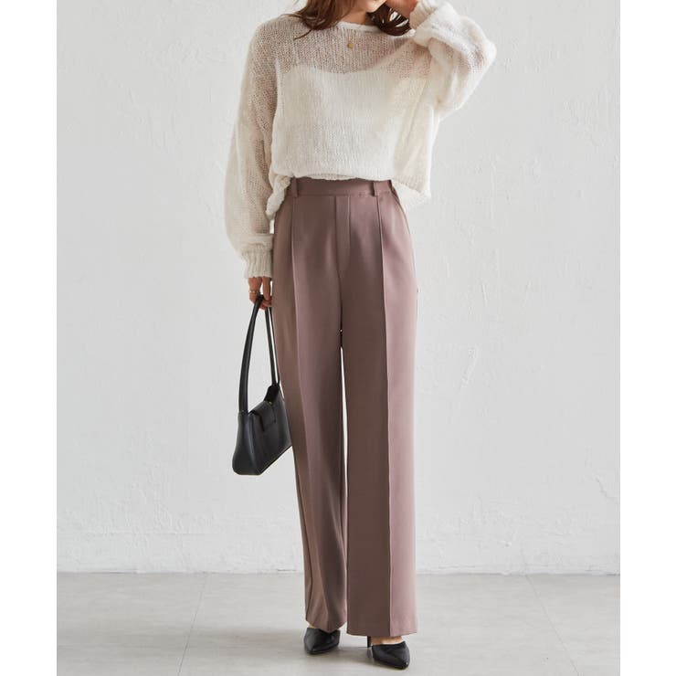 裏起毛美脚シルエットピンタックワイドパンツ | RANAN | 詳細画像37 