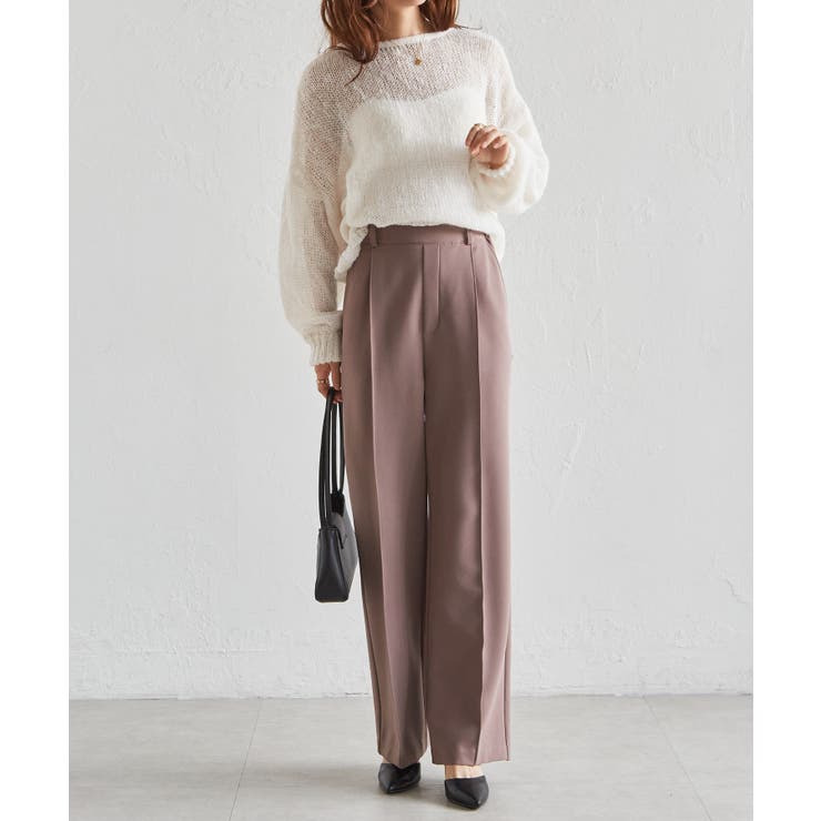 裏起毛美脚シルエットピンタックワイドパンツ | RANAN | 詳細画像38 