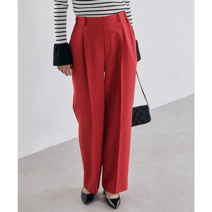 裏起毛美脚シルエットピンタックワイドパンツ | RANAN | 詳細画像42 