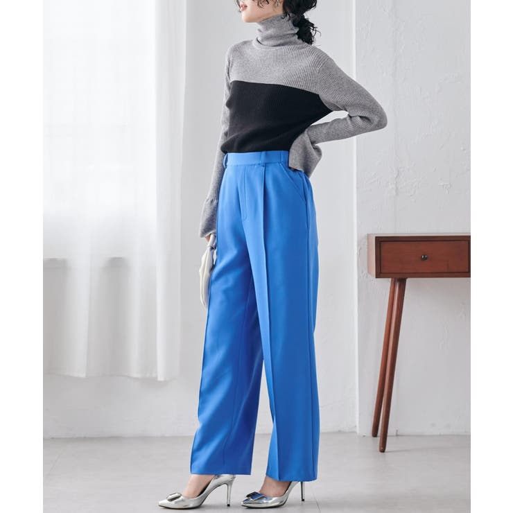 裏起毛美脚シルエットピンタックワイドパンツ | RANAN | 詳細画像49 