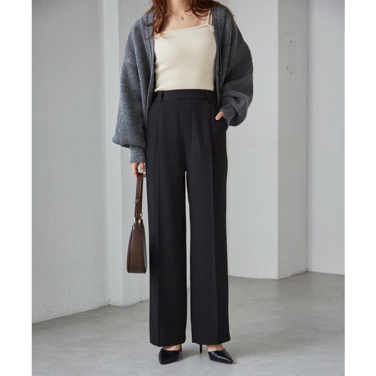 裏起毛美脚シルエットピンタックワイドパンツ | RANAN | 詳細画像7 