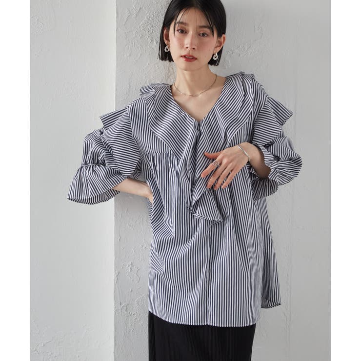 ビッグカラーフリルブラウス | RANAN | 詳細画像35 