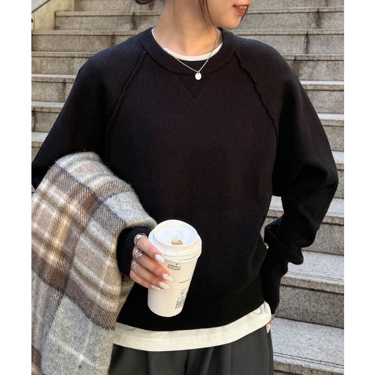 ブラック | 機能付！スウェットライクニット | RANAN