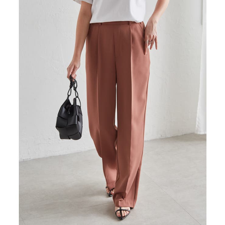 ココア | 機能付！美脚シルエットセンタープレスワイドパンツ | RANAN