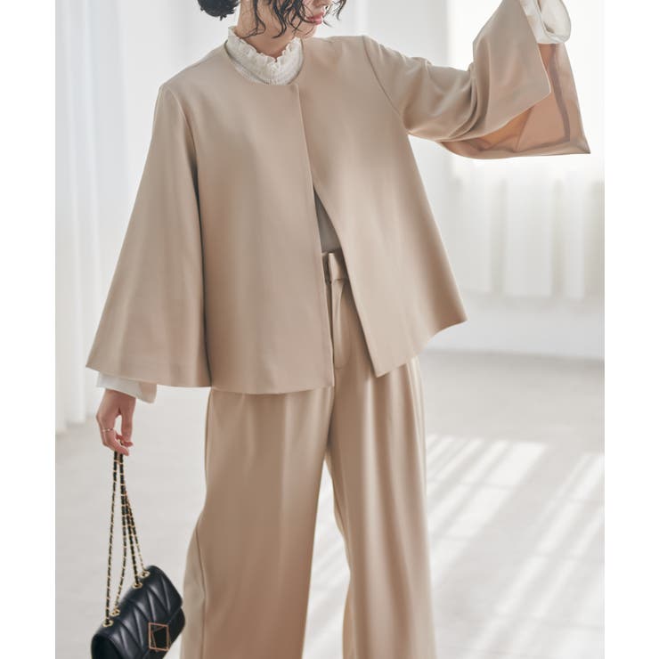 【2点セット】ケープジャケットワイドパンツセットアップ | RANAN | 詳細画像14 