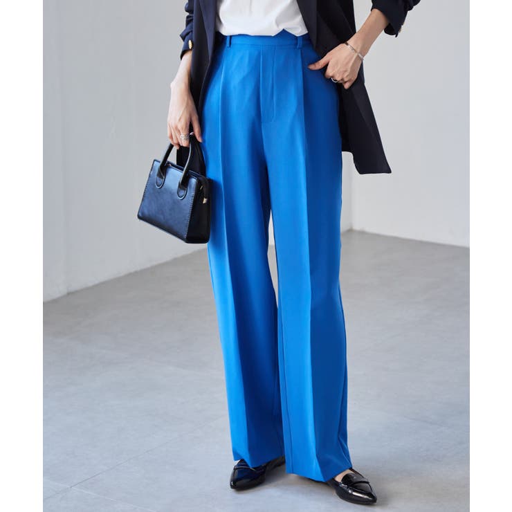 ロイヤルブルー | 機能付！美脚シルエットセンタープレスワイドパンツ | RANAN