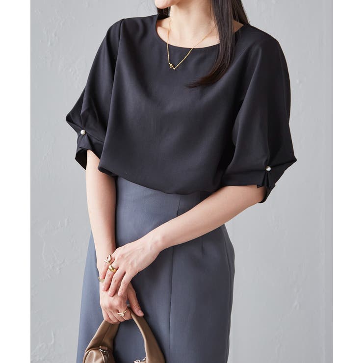 袖タックデザインきれい見えブラウス | RANAN | 詳細画像1 