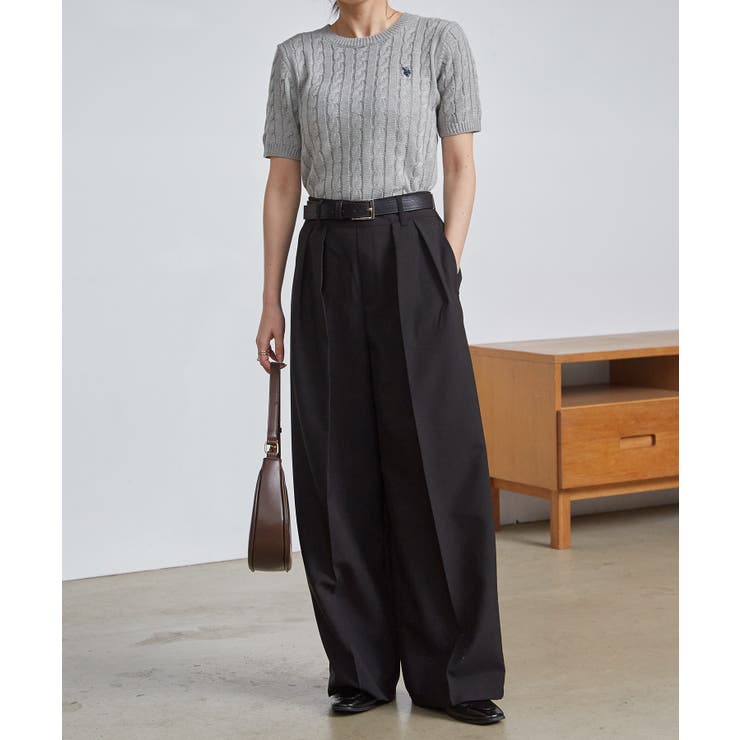 ＜Ｕ．Ｓ．ＰＯＬＯＡＳＳＮ．＞ワンポイント半袖ケーブルニット | RANAN | 詳細画像15 