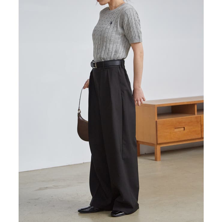 ＜Ｕ．Ｓ．ＰＯＬＯＡＳＳＮ．＞ワンポイント半袖ケーブルニット | RANAN | 詳細画像16 