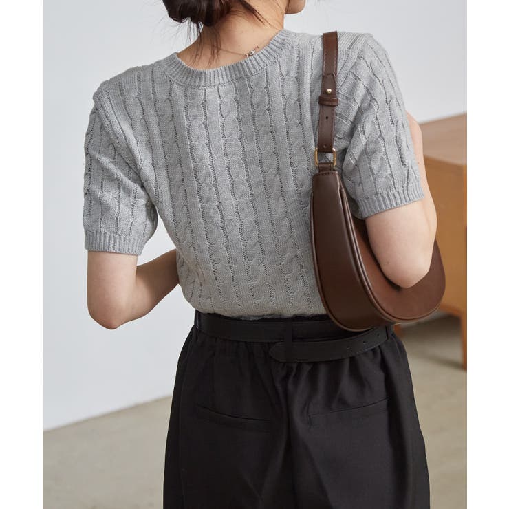 ＜Ｕ．Ｓ．ＰＯＬＯＡＳＳＮ．＞ワンポイント半袖ケーブルニット | RANAN | 詳細画像17 