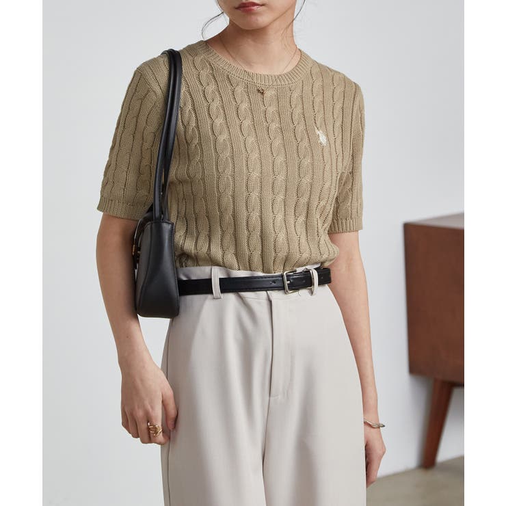 ＜Ｕ．Ｓ．ＰＯＬＯＡＳＳＮ．＞ワンポイント半袖ケーブルニット | RANAN | 詳細画像2 