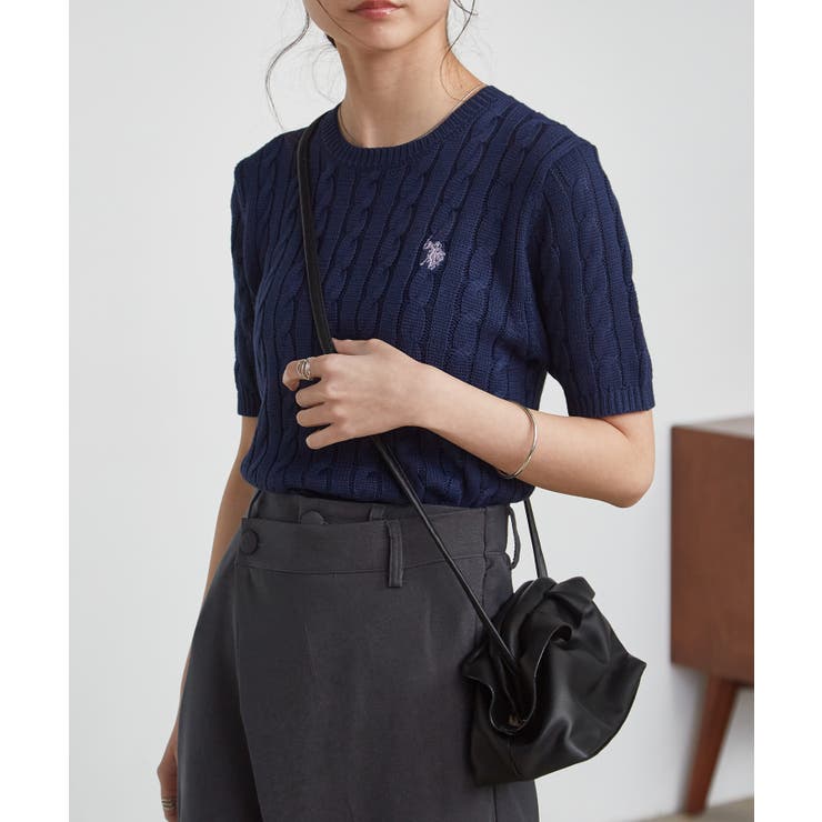 ＜Ｕ．Ｓ．ＰＯＬＯＡＳＳＮ．＞ワンポイント半袖ケーブルニット | RANAN | 詳細画像23 