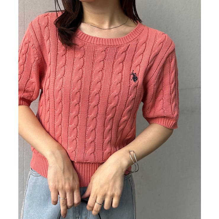 ＜U.S.POLO ASSN.＞ワンポイント半袖ケーブルニット | RANAN | 詳細画像35 