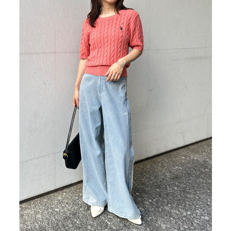 ＜U.S.POLO ASSN.＞ワンポイント半袖ケーブルニット | RANAN | 詳細画像37 