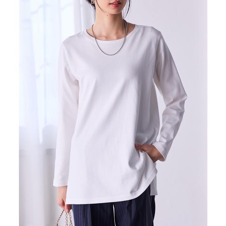 オフホワイト | ＜ＢＣ＞吸湿発熱！裾スリットプルオーバー | RANAN