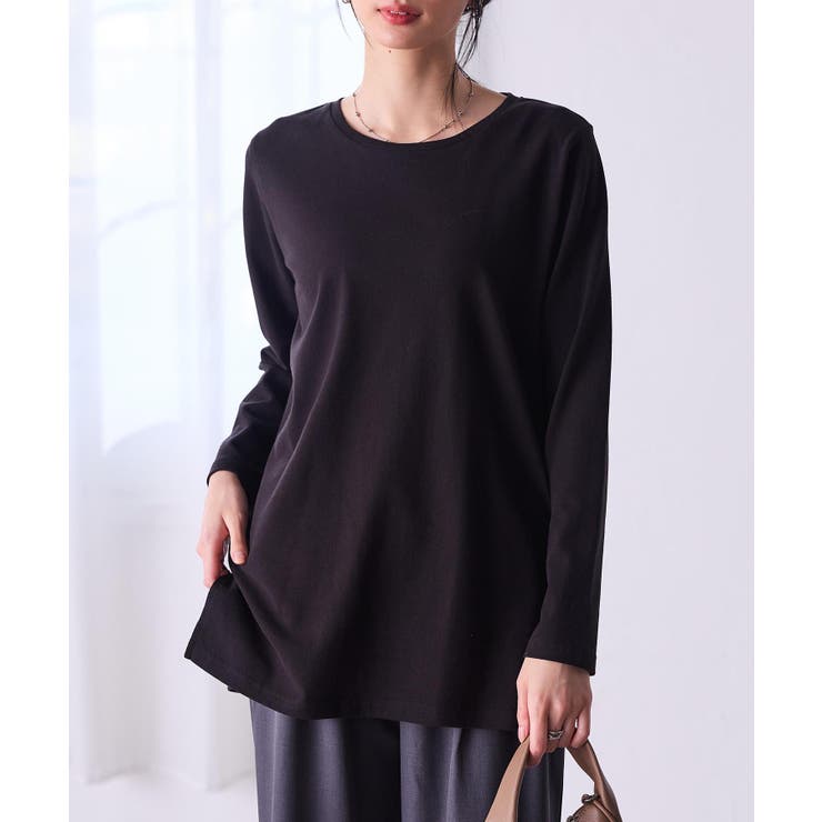 ブラック | ＜ＢＣ＞吸湿発熱！裾スリットプルオーバー | RANAN