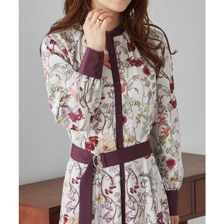 配色ボタニカルシャツワンピース | RANAN | 詳細画像10 