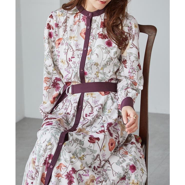 配色ボタニカルシャツワンピース | RANAN | 詳細画像7 