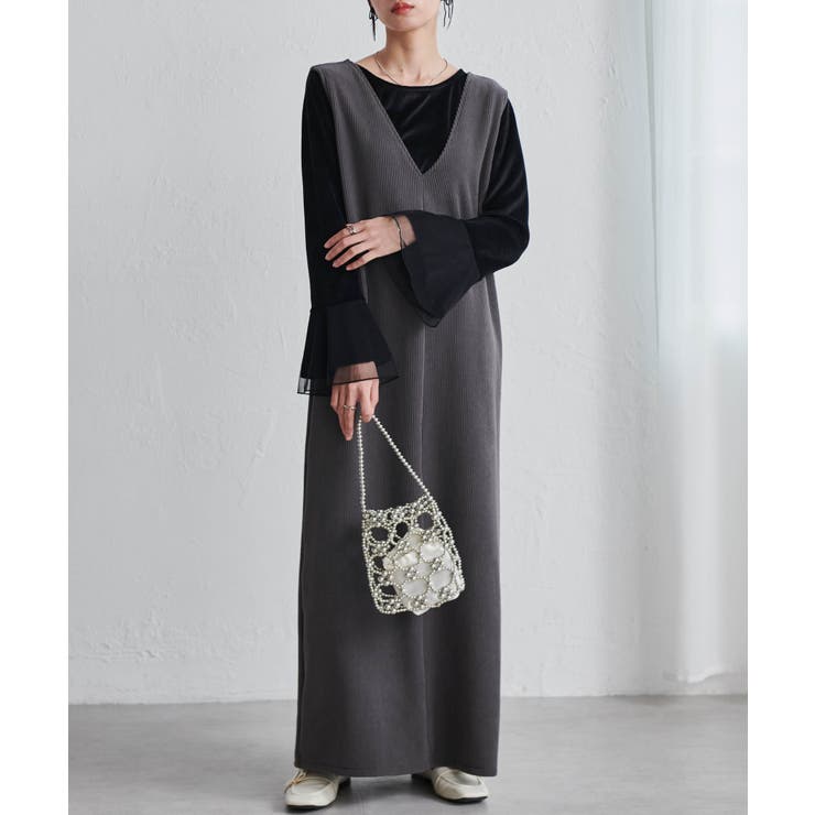 チュールフレアー袖ベロアプルオーバー | RANAN | 詳細画像10 