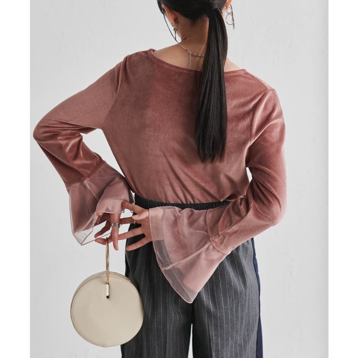 チュールフレアー袖ベロアプルオーバー | RANAN | 詳細画像13 