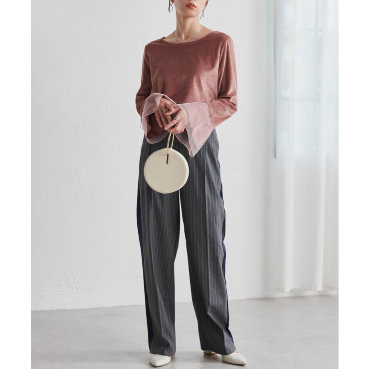 チュールフレアー袖ベロアプルオーバー | RANAN | 詳細画像14 