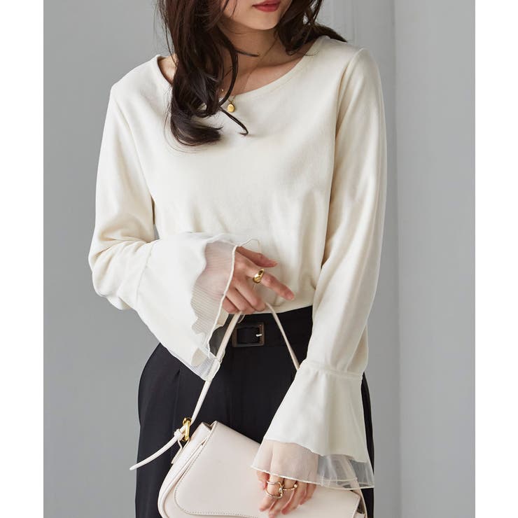 チュールフレアー袖ベロアプルオーバー | RANAN | 詳細画像17 