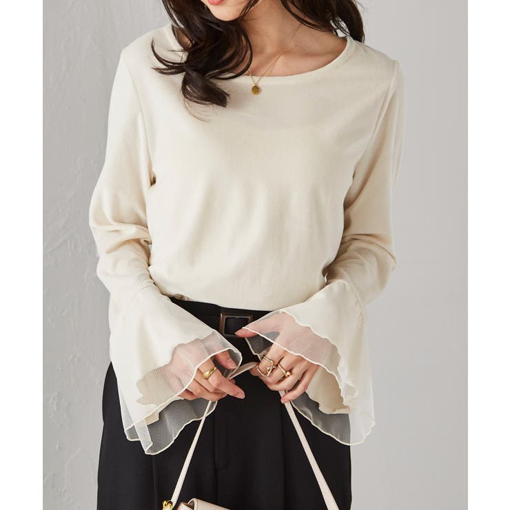 チュールフレアー袖ベロアプルオーバー | RANAN | 詳細画像18 