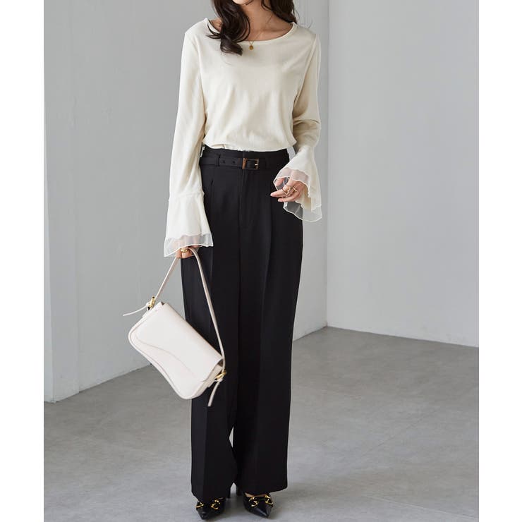 チュールフレアー袖ベロアプルオーバー | RANAN | 詳細画像20 