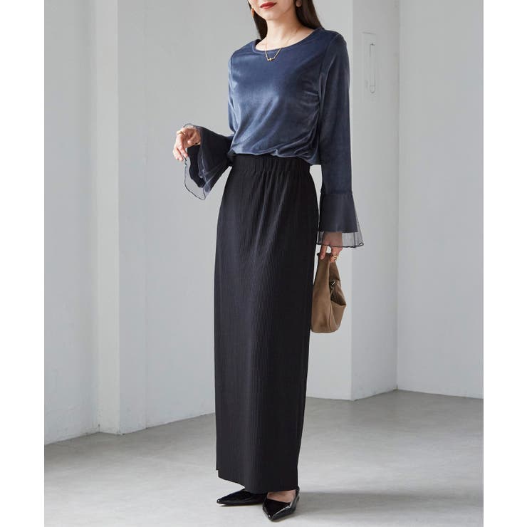 チュールフレアー袖ベロアプルオーバー | RANAN | 詳細画像25 