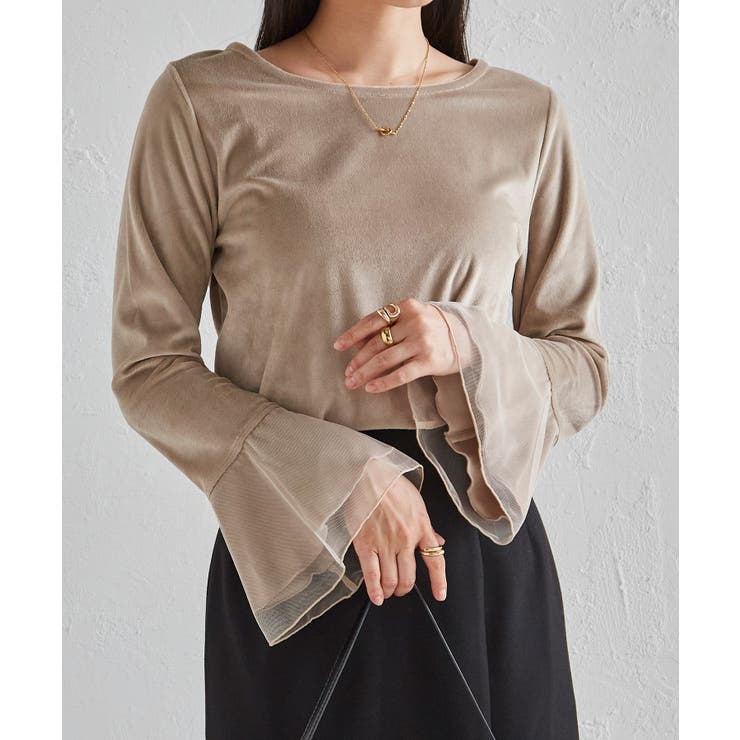 チュールフレアー袖ベロアプルオーバー | RANAN | 詳細画像30 