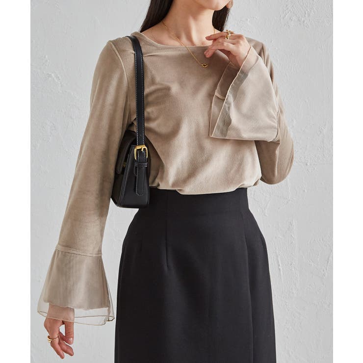 チュールフレアー袖ベロアプルオーバー | RANAN | 詳細画像32 