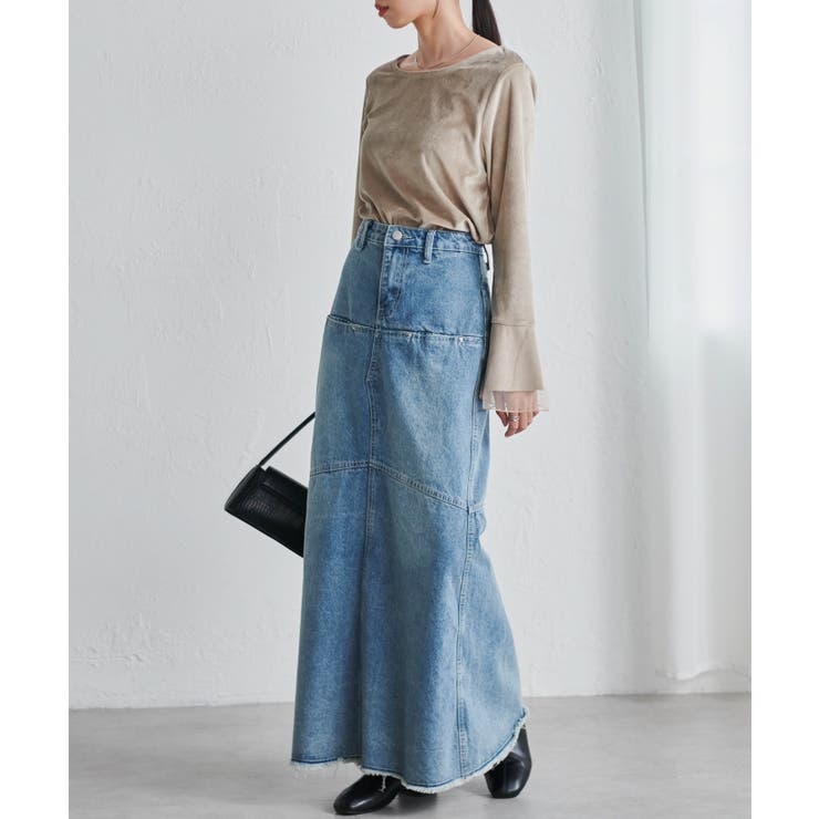 チュールフレアー袖ベロアプルオーバー | RANAN | 詳細画像4 