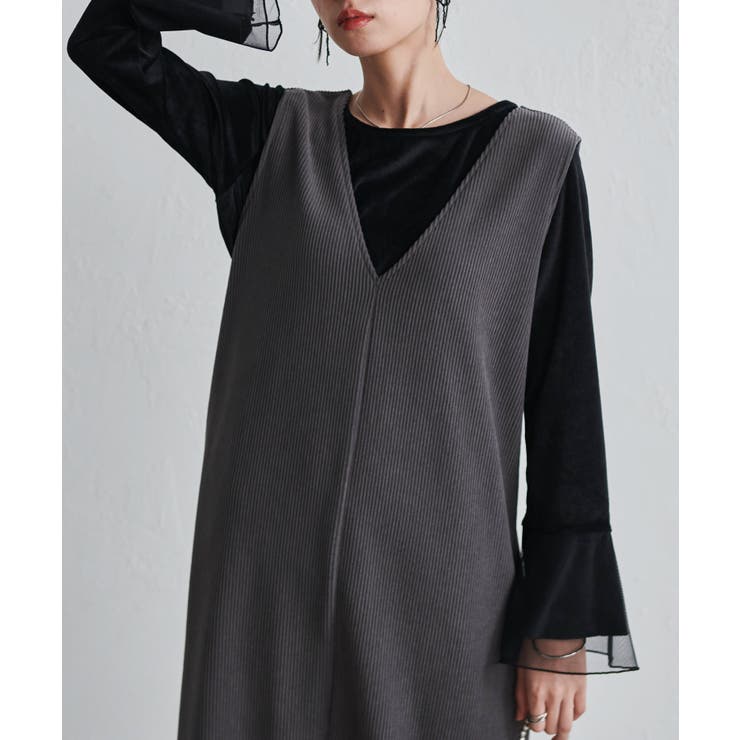 チュールフレアー袖ベロアプルオーバー | RANAN | 詳細画像9 