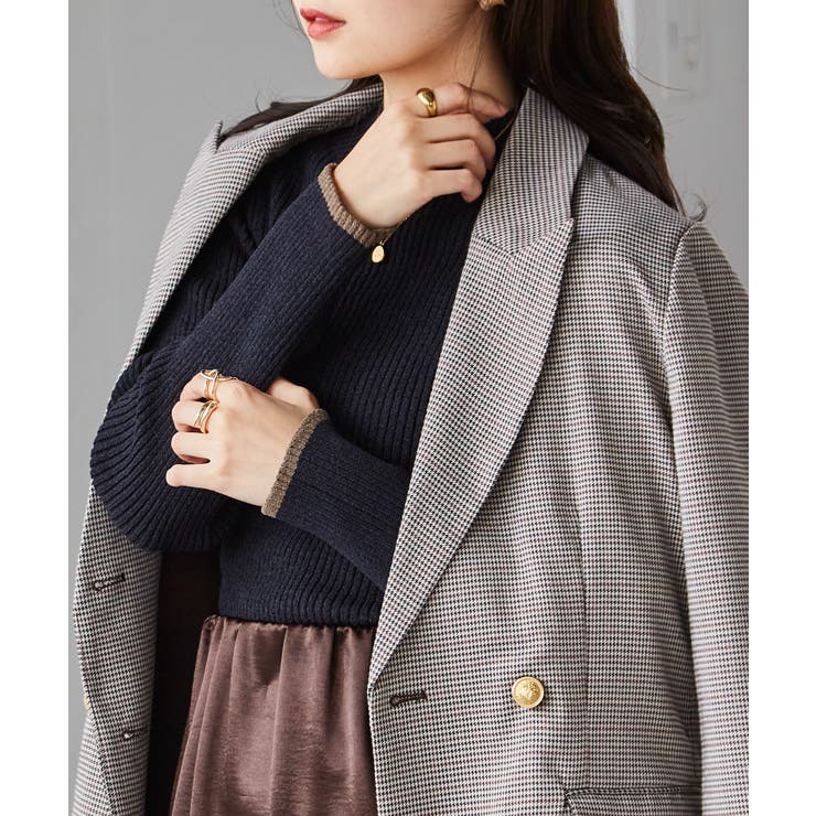 リブパイピングハイネックニット | RANAN | 詳細画像1 